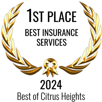 Best of Citrus Heights 2024 award badge, 1st place Best Insurance Services